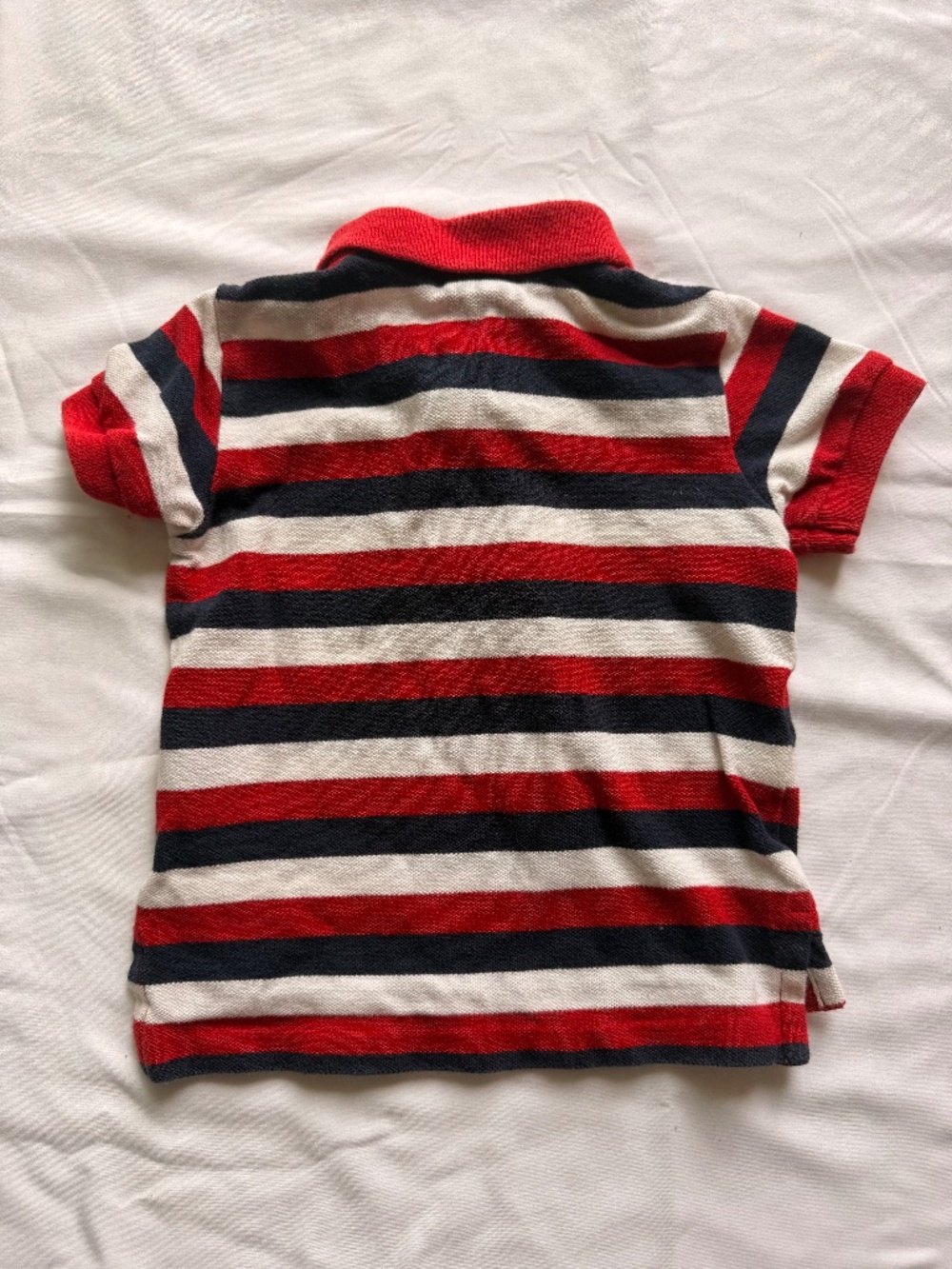 Polo Ralph Lauren Infant Boys Red White Navy Striped Polo Shirt 12m - Picture 4 of 4